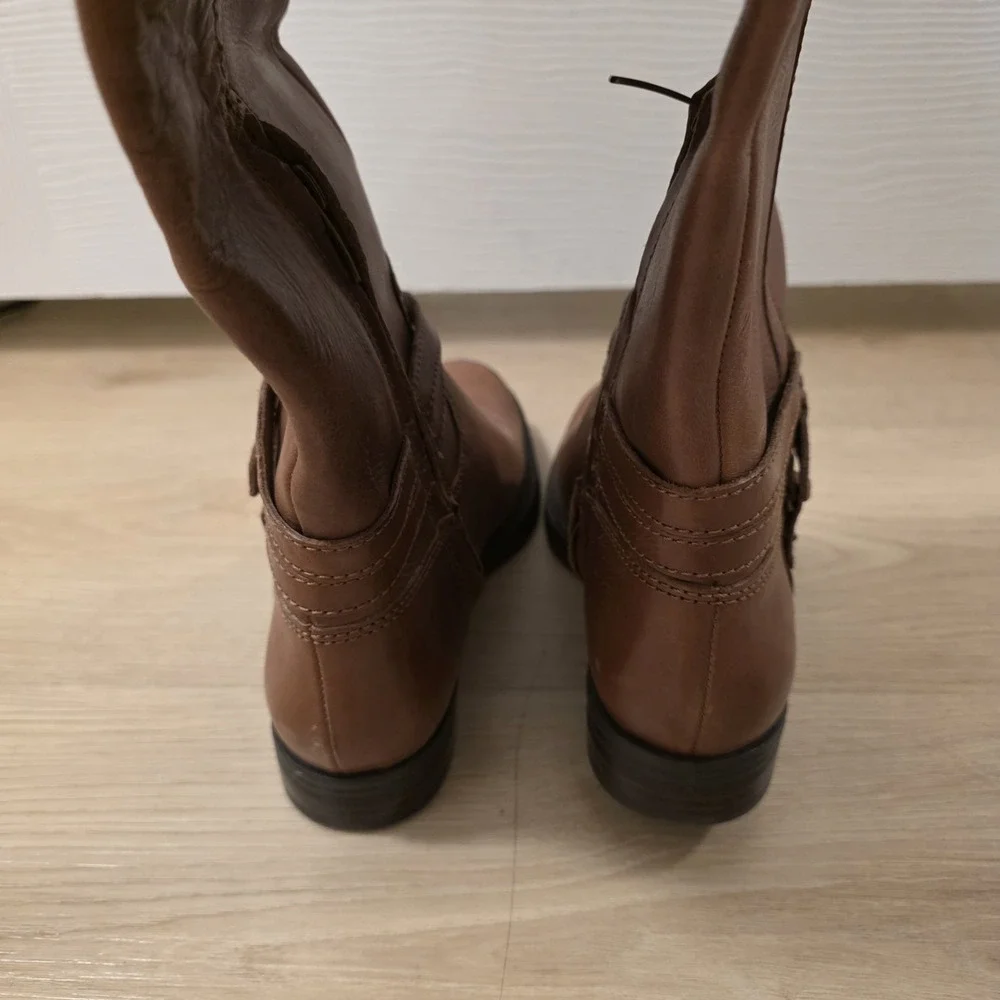 Enzo Anglioni Tan‎ Leather Classic Preppy Eaedosa Tall Riding Boots Size 6.5M